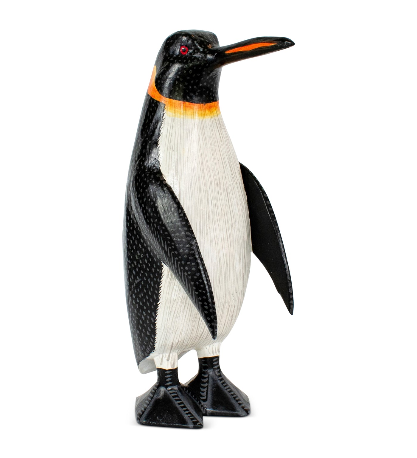 Wood Penguin Figurine – Hand Carved Arctic Animal Statue, Winter Shelf Decor