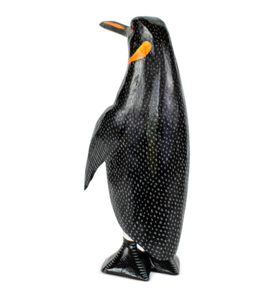 Wood Penguin Figurine – Hand Carved Arctic Animal Statue, Winter Shelf Decor