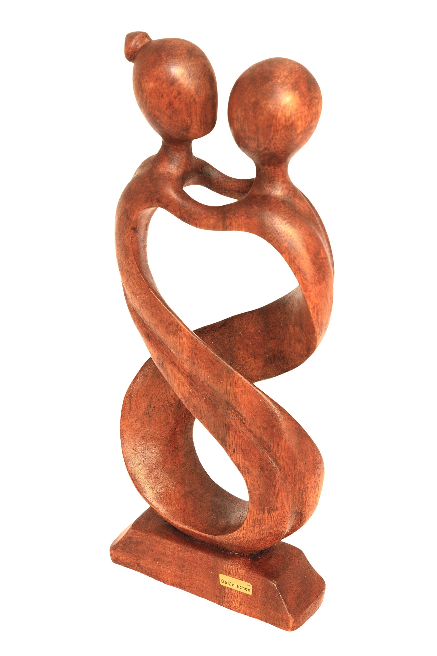 12" Wooden Handmade Abstract Sculpture Statue Handcrafted "Infinite Love" Gift Decorative Home Decor Figurine Accent Decoration Artwork Hand Carved