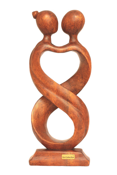 Wooden Handmade Abstract Sculpture Statue Handcrafted "Infinite Love" Gift  Home Decor Figurine