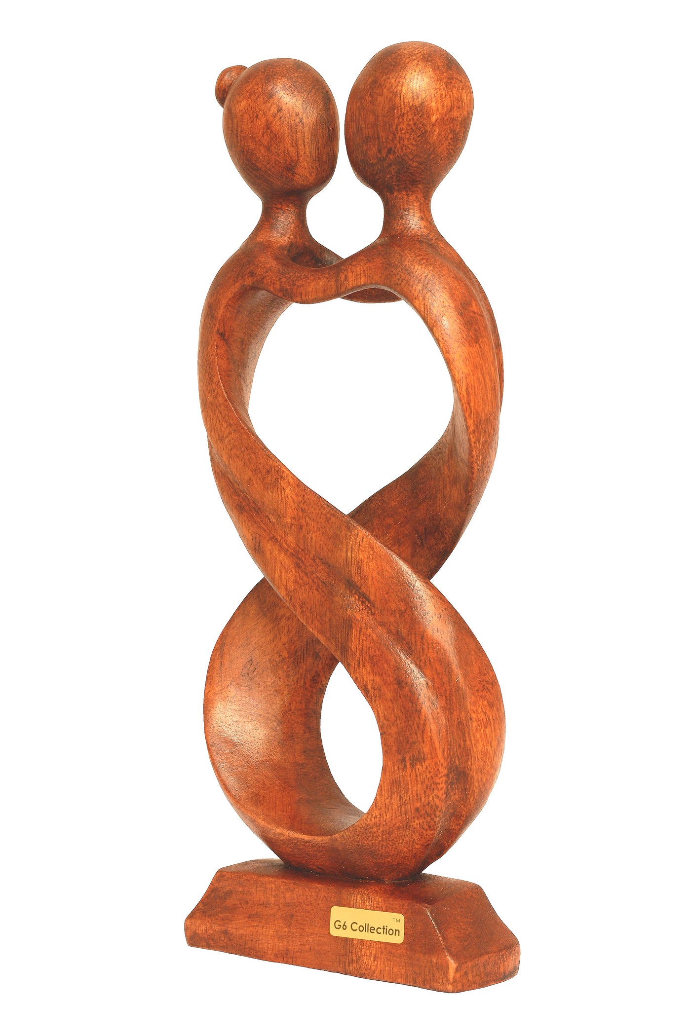 12" Wooden Handmade Abstract Sculpture Statue Handcrafted "Infinite Love" Gift Decorative Home Decor Figurine Accent Decoration Artwork Hand Carved