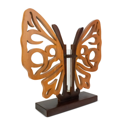 Handmade Wooden Butterfly Vase Decor Hand Carved Decorative Accent Handcrafted Art Home Decoration Gift Butterfly