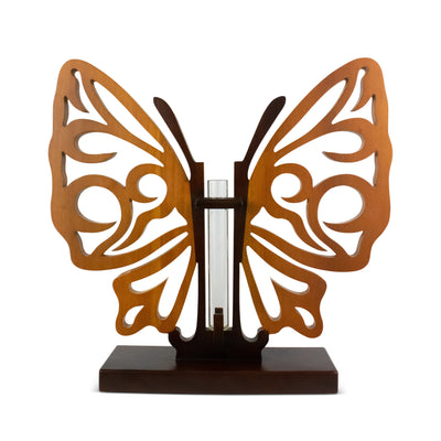 16" Handmade Wooden Butterfly Vase Decor Hand Carved Decorative Accent Handcrafted Art Home Decoration Gift Butterfly