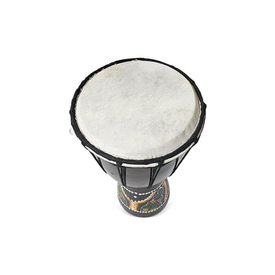 13" Hand Carved Wooden Djembe Drum with Beater – Traditional African Percussion