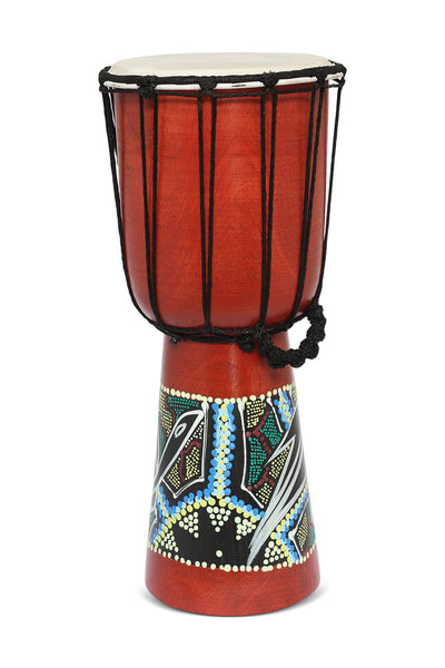 16 inch full size hand carved wooden djembe drum with rope tuning and hand-painted design