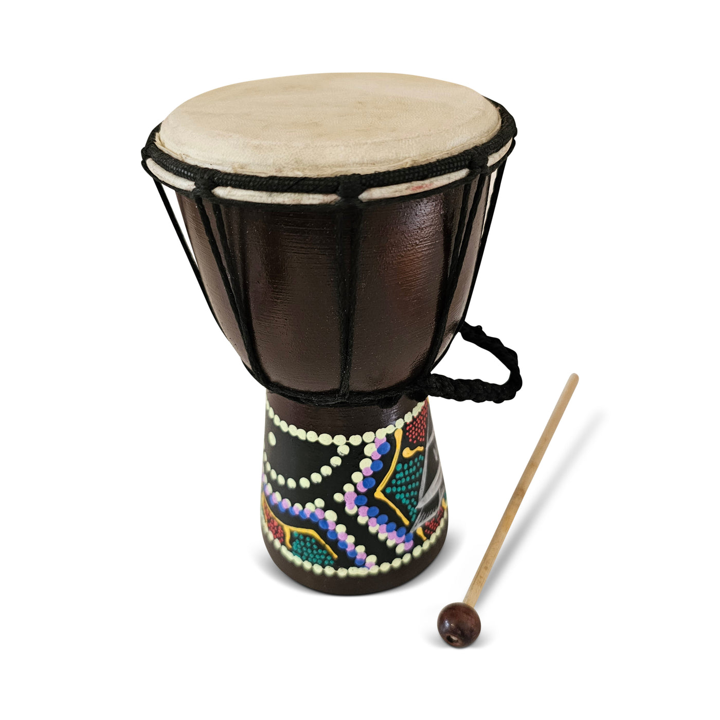African style medium small djembe drum handmade by Indonesian artisan