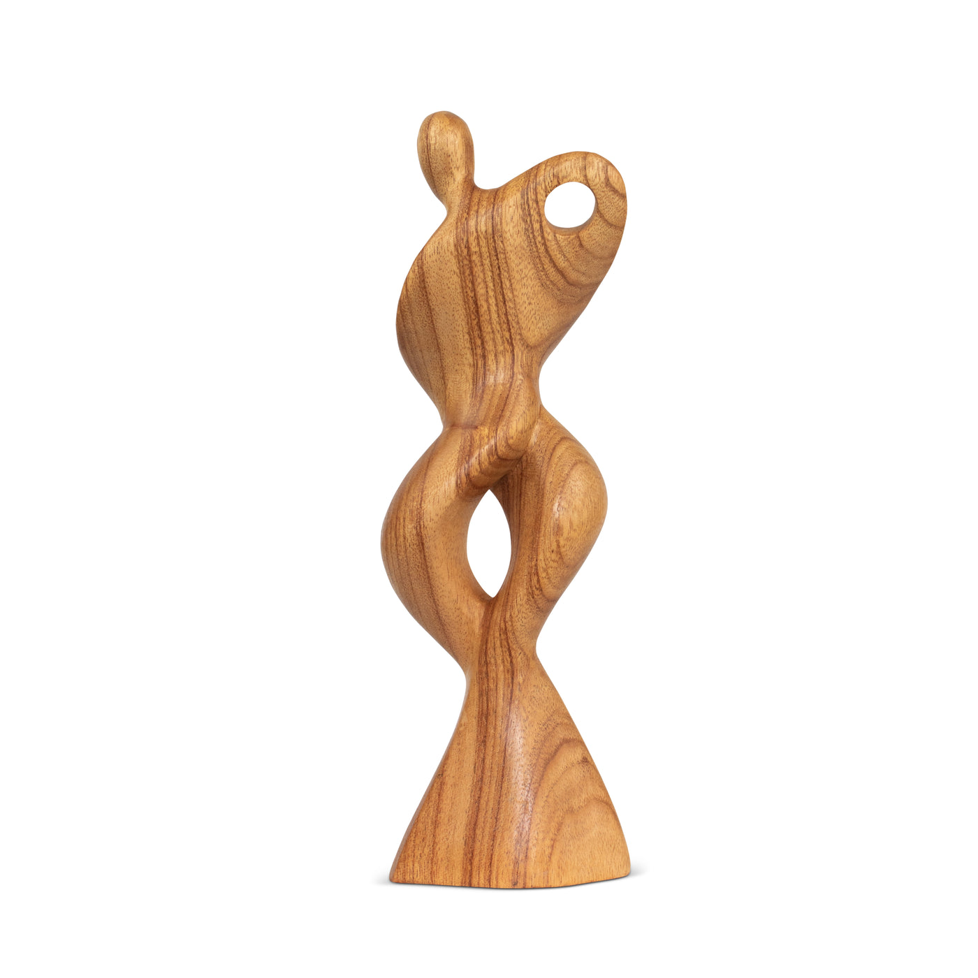 14" Wooden Handmade Abstract Sculpture Statue Handcrafted "Dance with Me" Gift Decorative Home Decor Figurine Accent Decoration Artwork Hand Carved