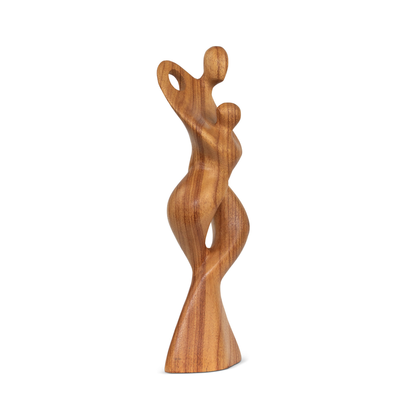 14" Wooden Handmade Abstract Sculpture Statue Handcrafted "Dance with Me" Gift Decorative Home Decor Figurine Accent Decoration Artwork Hand Carved