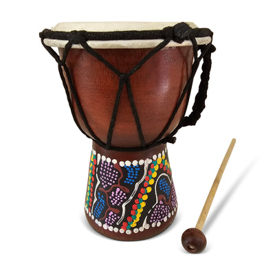 Small African style percussion drum handmade by Indonesian artisan
