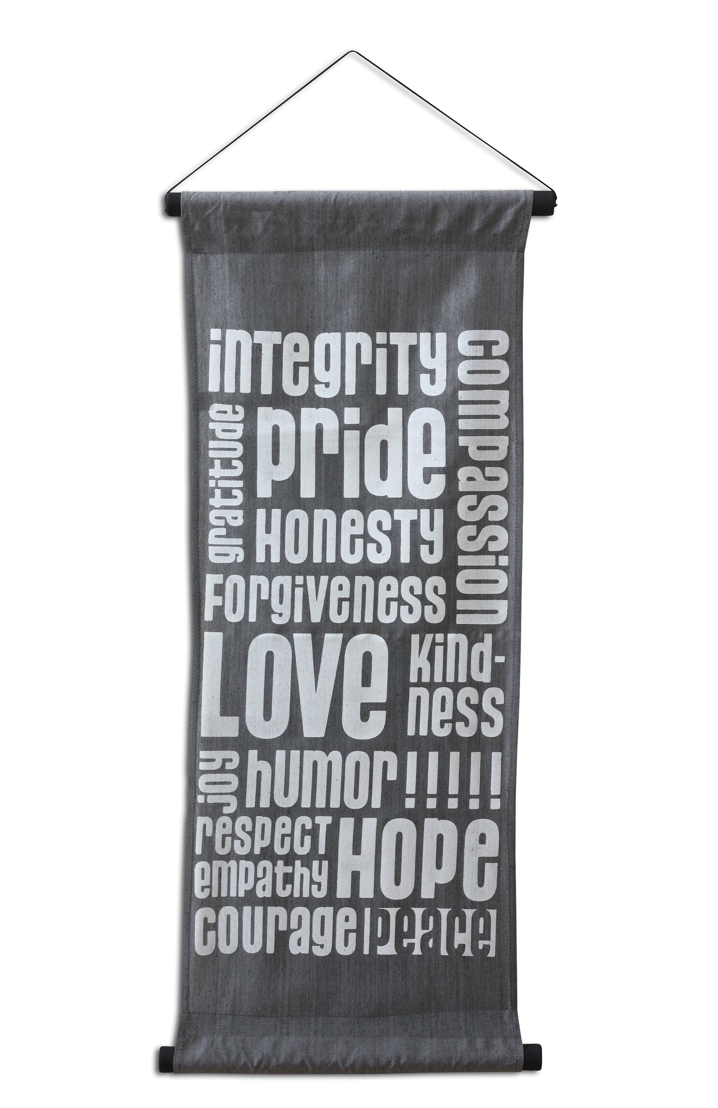 Inspirational Wall Decor Banner, Inspiring Quote Scroll, Affirmation Motivational Uplifting Message Decoration, Thought Saying Tapestry "Integrity"