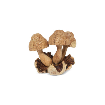 3 inch mini wooden mushroom figurine hand carved rustic forest decor