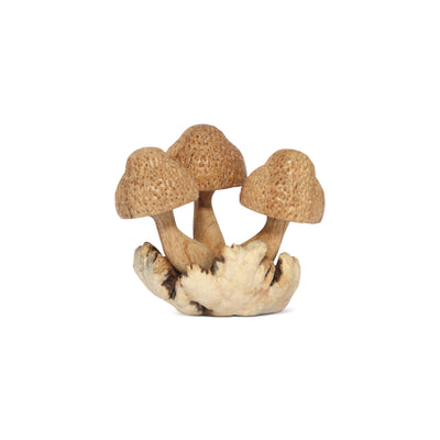 Decorative mushroom sculpture on a white background