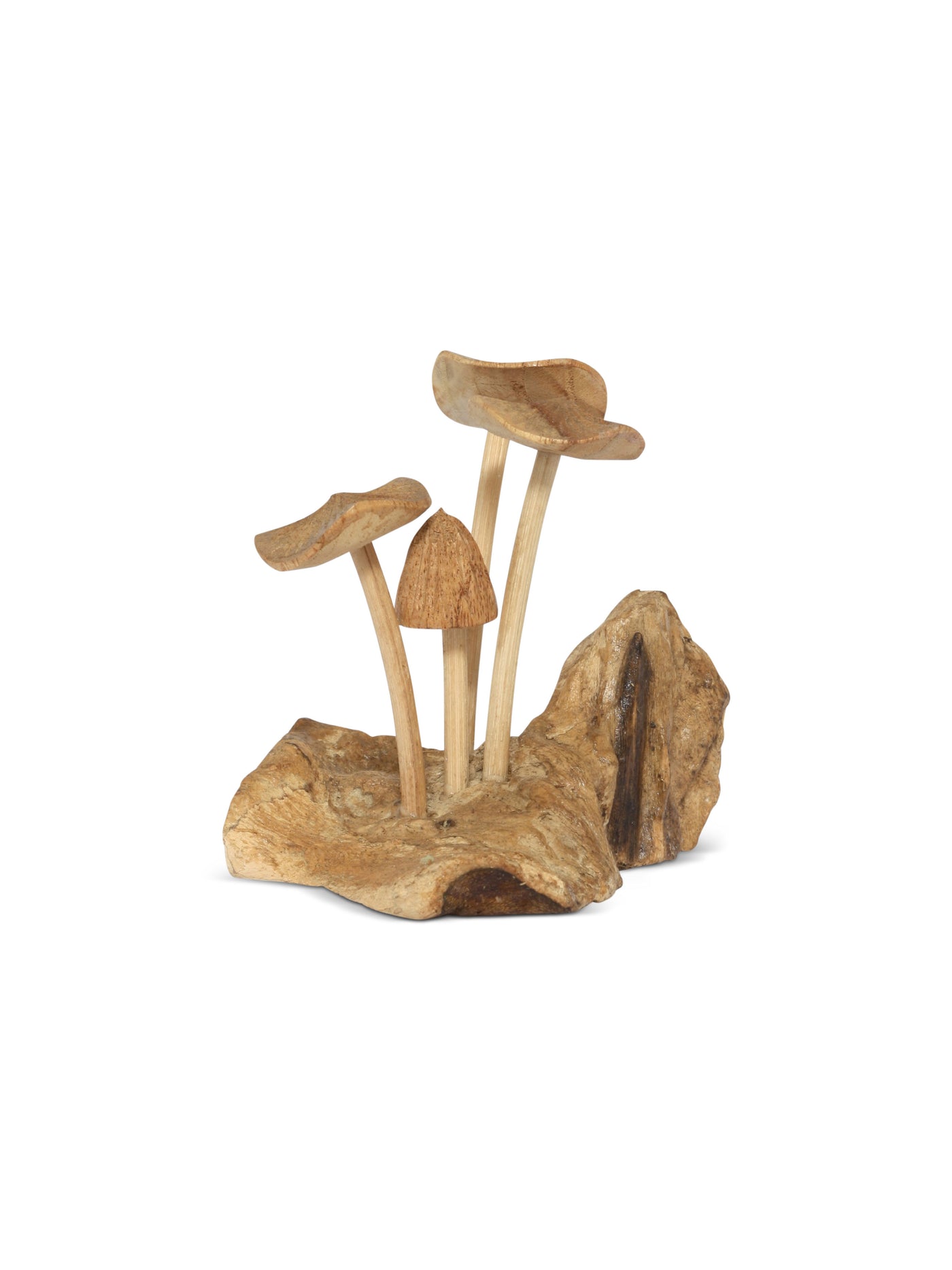 4 inch mini wooden mushroom figurine hand carved rustic woodland décor