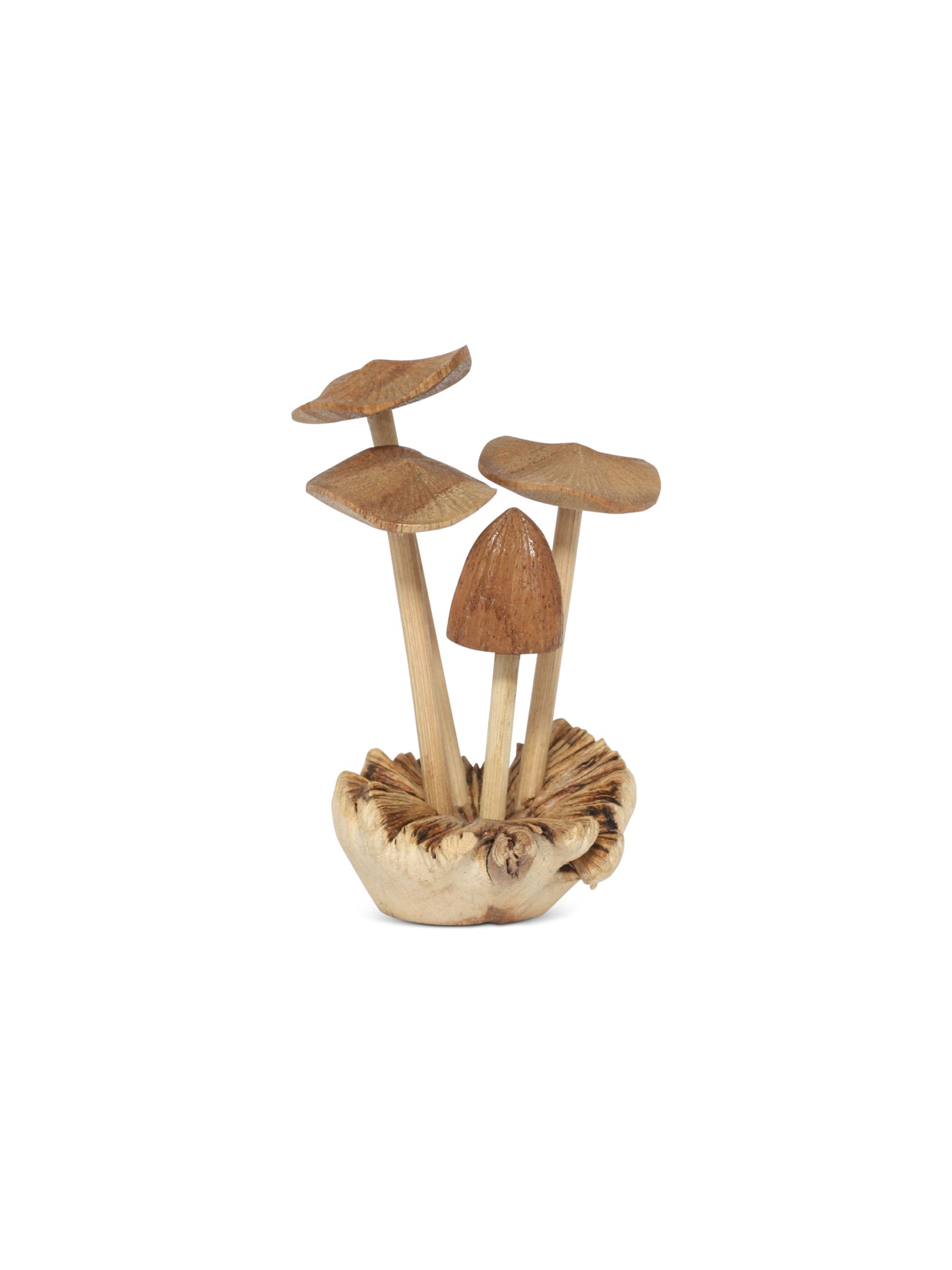 4.5 inch mini wooden mushroom figurine rustic forest accent décor