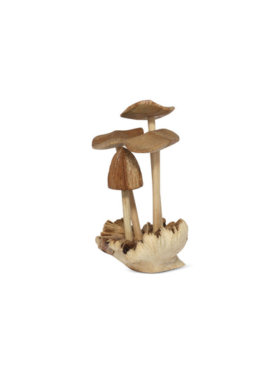 Decorative mushroom sculpture on a white background