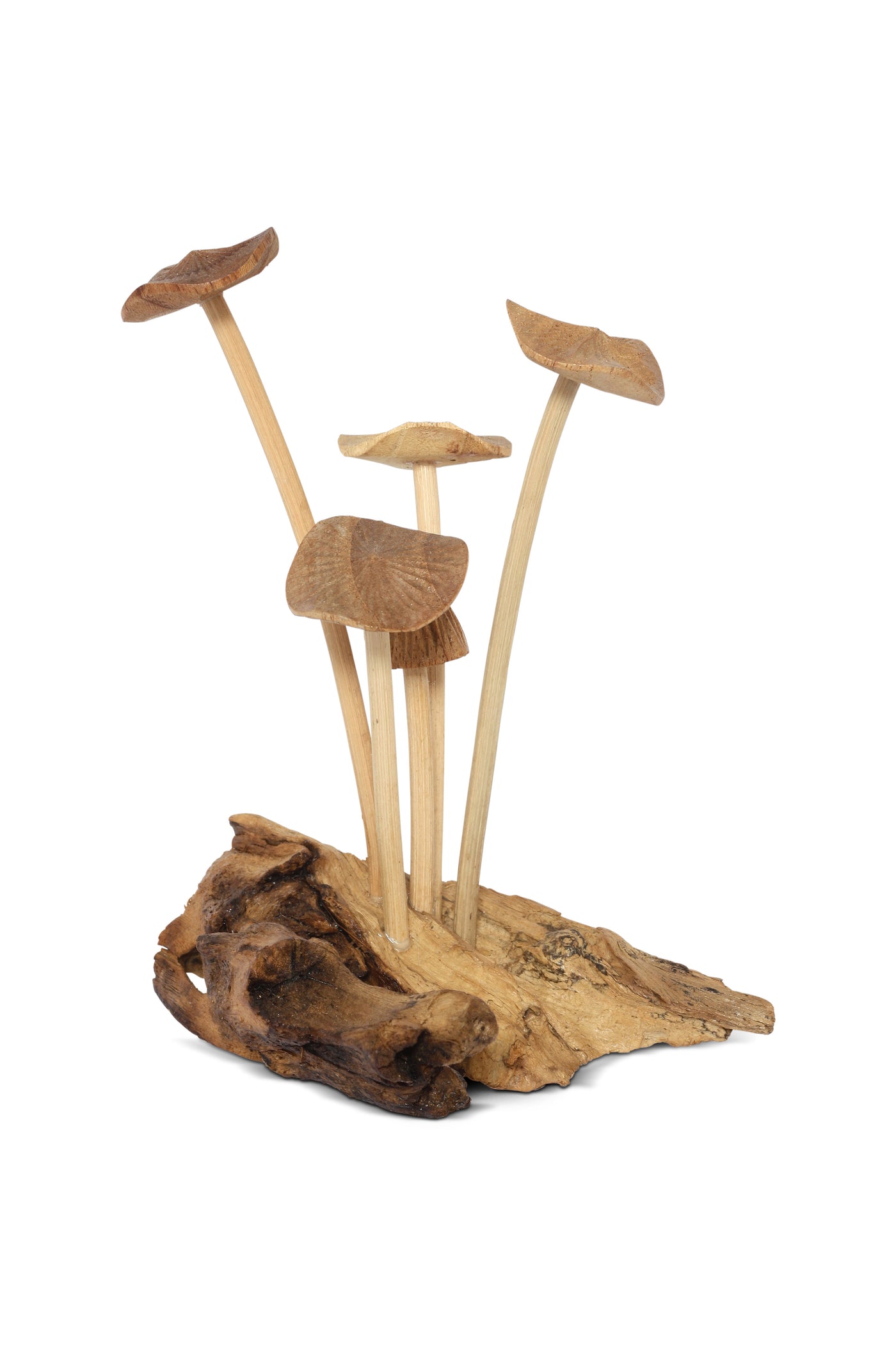6.5 inch wooden mushroom figurine hand carved rustic woodland décor