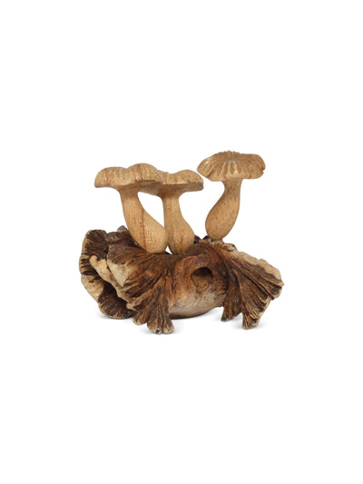 4 inch mini hand carved wooden mushroom cluster figurine rustic woodland décor