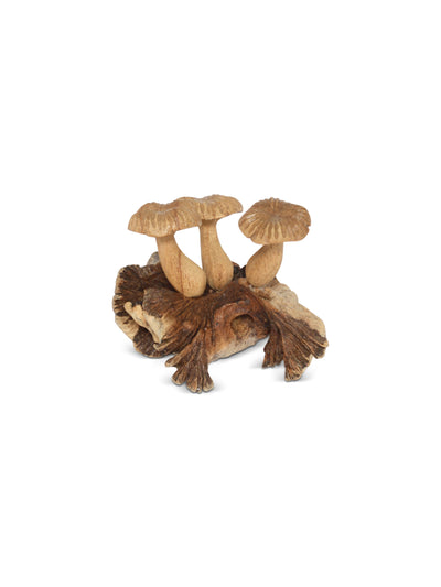Decorative mushroom figurine on a white background
