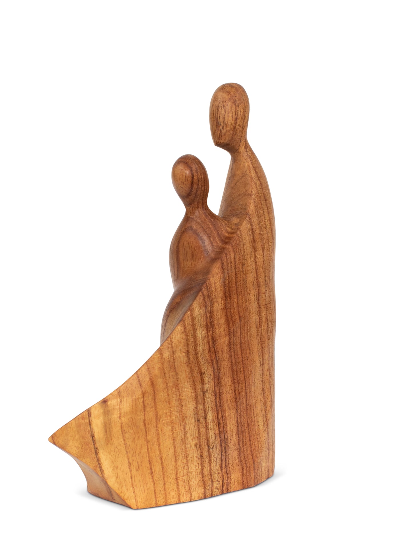 Wooden Handmade Abstract Mother and Child Loving Figurine Sculpture Statue Handcrafted Gift Decorative Home Decor Accent Decoration Artwork Hand Carved