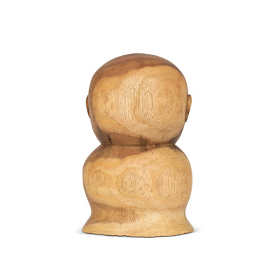 Wooden Hand Carved Praying Buddha Monk Figurine Statue Sculpture Handmade Gift Home Decor Accent Handcrafted Decoration