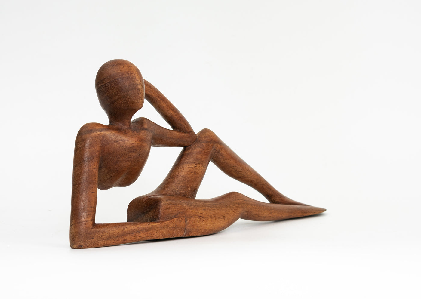 12" Wooden Handmade Abstract Sculpture Handcrafted "Relaxing Man B" Home Decor Decorative Figurine Accent Decoration Hand Carved Statue