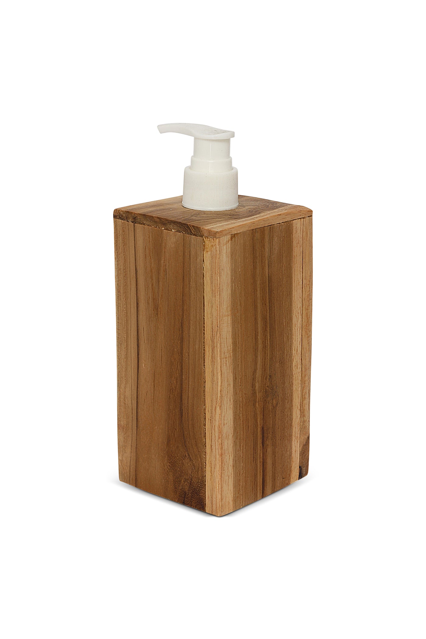 Handmade square wood soap and lotion dispenser artisan bathroom accessory