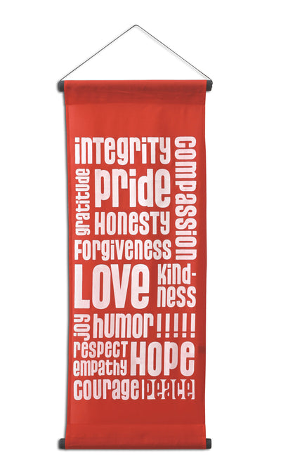 Inspirational Wall Decor Banner, Inspiring Quote Scroll, Affirmation Motivational Uplifting Message Decoration, Thought Saying Tapestry "Integrity"