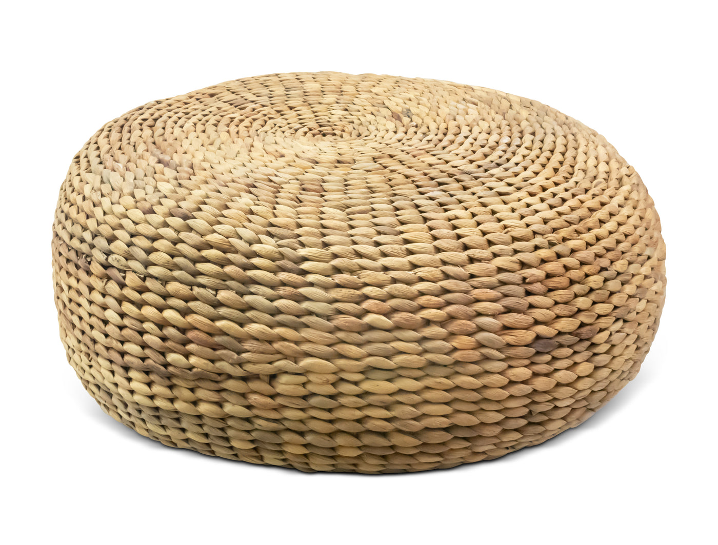 25" Large Hand Woven Round Coffee Table Ottoman Water Hyacinth Home Decor Living Room Bedroom Footrest Handmade Display Side Contemporary Accent End Table