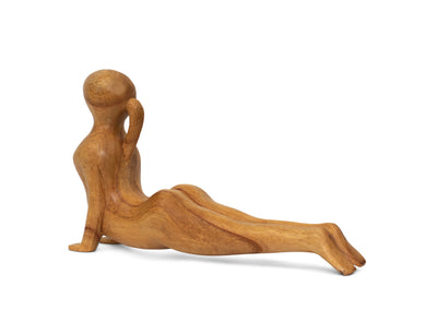 10" Wooden Handmade Mini Yoga Figurines, Yoga Pose Statue, Yoga Room Studio Decor, Mindful Home Decor Yogi Gift, Decorative Shelf Decor Objects - Cobra Pose