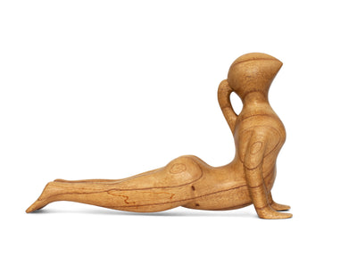 10" Wooden Handmade Mini Yoga Figurines, Yoga Pose Statue, Yoga Room Studio Decor, Mindful Home Decor Yogi Gift, Decorative Shelf Decor Objects - Cobra Pose