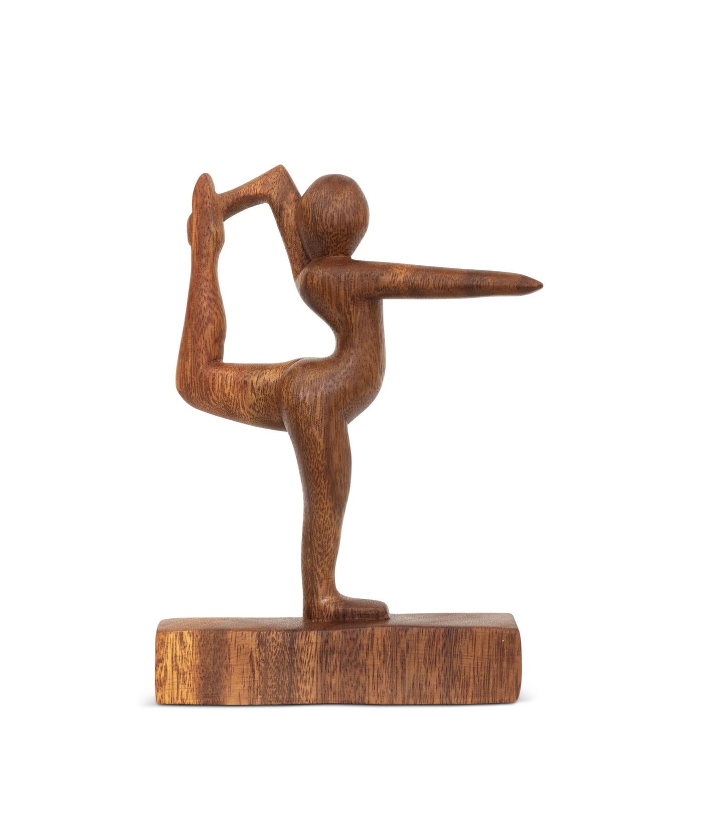8" Wooden Handmade Mini Yoga Figurines, Yoga Pose Statue, Yoga Room Studio Decor, Mindful Home Decor Yogi Gift, Decorative Shelf Decor Objects - Dancer Pose - Arm Variation