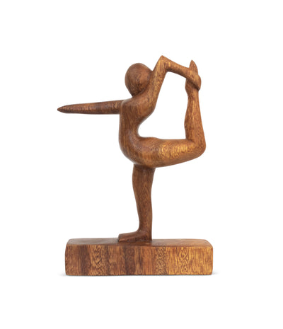 Wooden Handmade Mini Yoga Figurines, Yoga Pose Statue, Yoga Room Studio Decor, Mindful Home Decor Yogi Gift, Decorative Shelf Decor Objects - Dancer Pose - Arm Variation