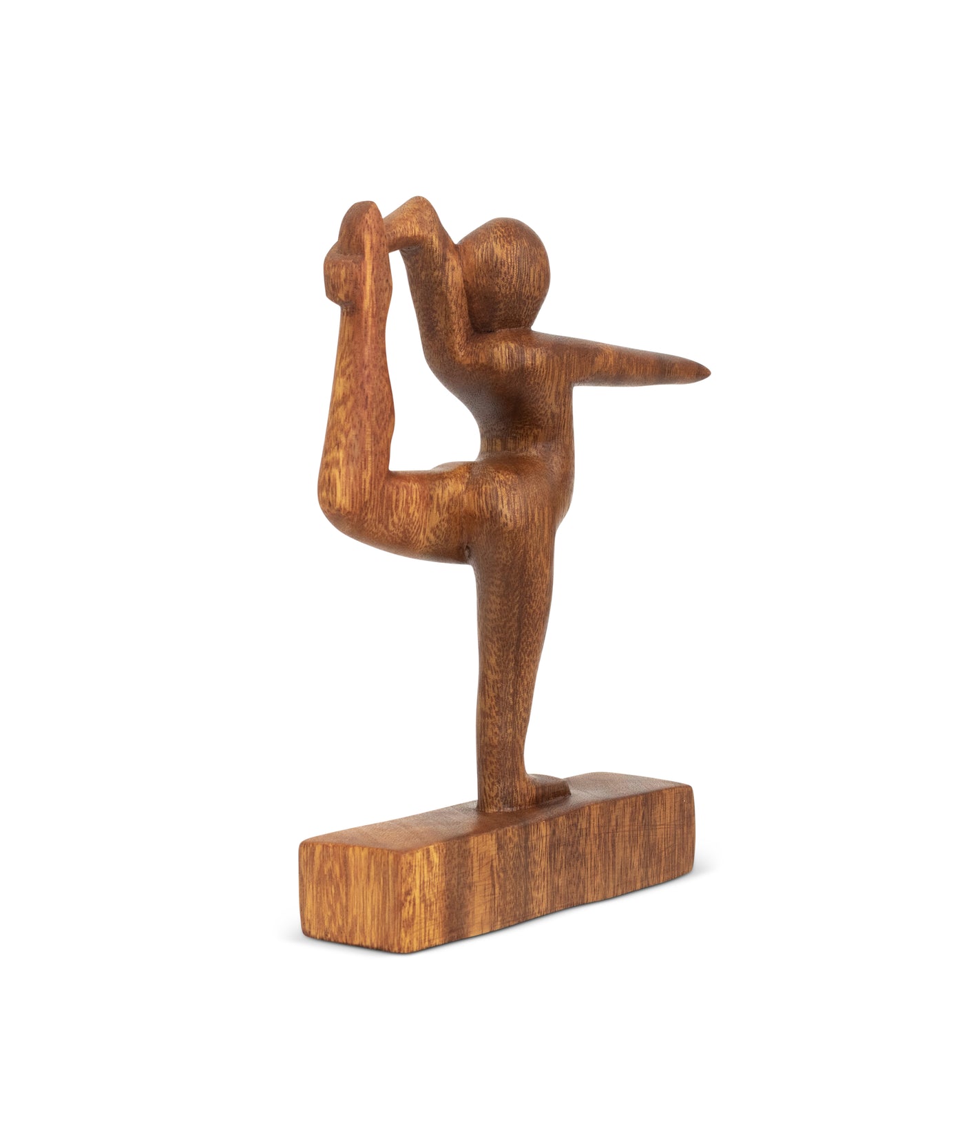 8" Wooden Handmade Mini Yoga Figurines, Yoga Pose Statue, Yoga Room Studio Decor, Mindful Home Decor Yogi Gift, Decorative Shelf Decor Objects - Dancer Pose - Arm Variation