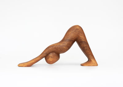 Wooden Handmade Mini Yoga Figurines, Yoga Pose Statue, Yoga Room Studio Decor, Mindful Home Decor Yogi Gift, Decorative Shelf Decor Objects - Downward Facing Dog