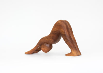 8" Wooden Handmade Mini Yoga Figurines, Yoga Pose Statue, Yoga Room Studio Decor, Mindful Home Decor Yogi Gift, Decorative Shelf Decor Objects - Downward Facing Dog
