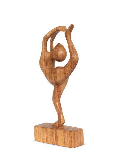 10" Wooden Handmade Yoga Figurines, Yoga Pose Statue, Yoga Room Studio Decor, Mindful Home Decor Yogi Gift, Decorative Shelf Decor Objects - Dancer Pose