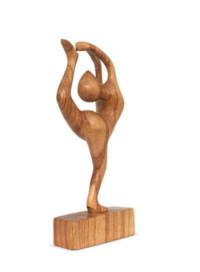 10" Wooden Handmade Yoga Figurines, Yoga Pose Statue, Yoga Room Studio Decor, Mindful Home Decor Yogi Gift, Decorative Shelf Decor Objects - Dancer Pose