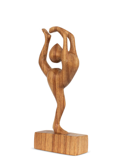 10" Wooden Handmade Yoga Figurines, Yoga Pose Statue, Yoga Room Studio Decor, Mindful Home Decor Yogi Gift, Decorative Shelf Decor Objects - Dancer Pose