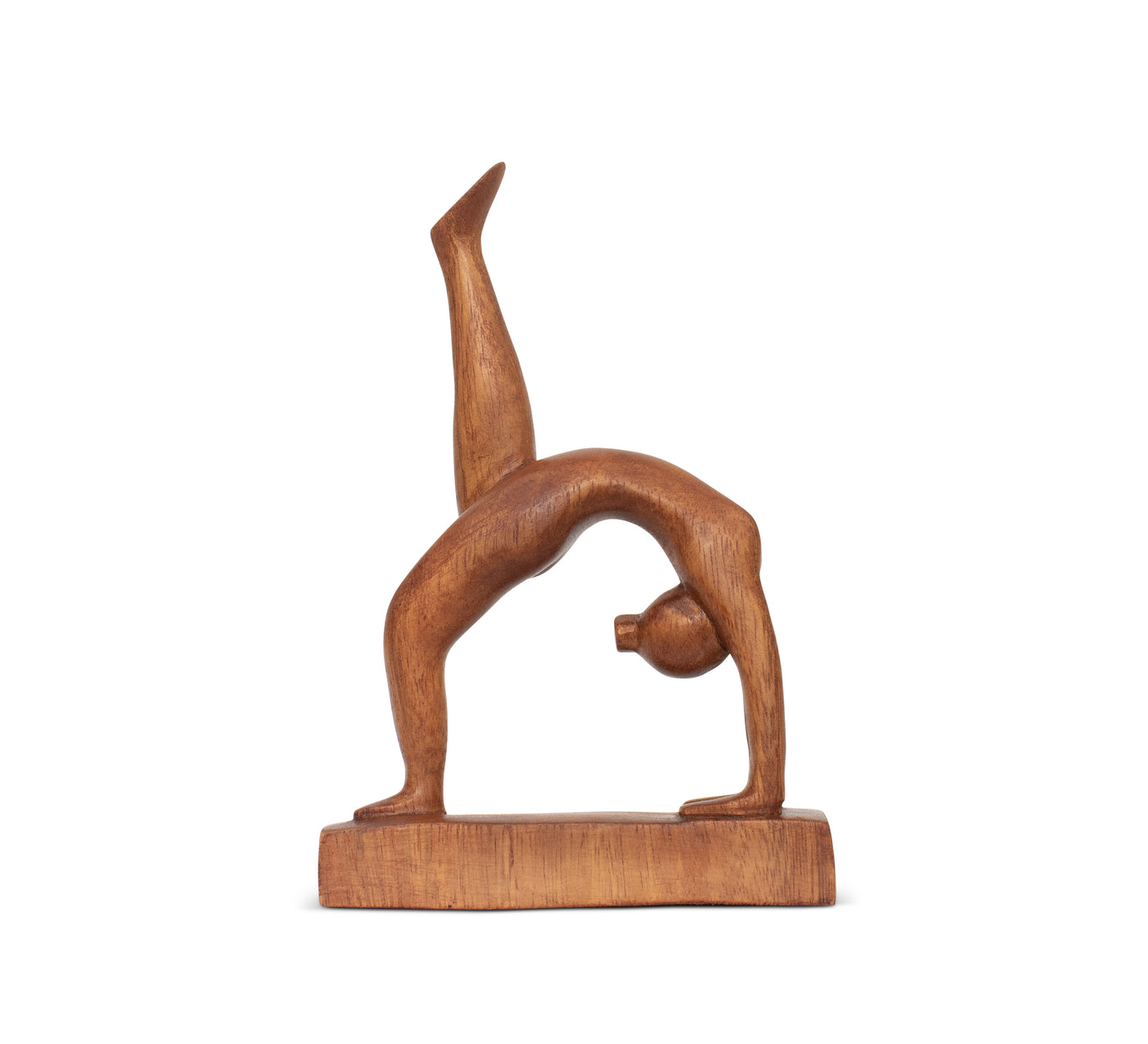 Wooden Handmade Mini Yoga Figurines, Yoga Pose Statue, Yoga Room Studio Decor, Mindful Home Decor Yogi Gift, Decorative Shelf Decor Objects - One-Legged Wheel Pose - Heel Down