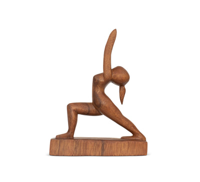 8" Wooden Handmade Mini Yoga Figurines, Yoga Pose Statue, Yoga Room Studio Decor, Mindful Home Decor Yogi Gift, Decorative Shelf Decor Objects - High Lunge