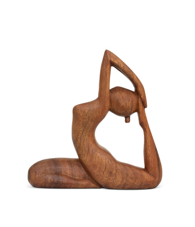 Wooden Handmade Mini Yoga Figurines, Yoga Pose Statue, Yoga Room Studio Decor, Mindful Home Decor Yogi Gift, Decorative Shelf Decor Objects - One-Legged King Pigeon