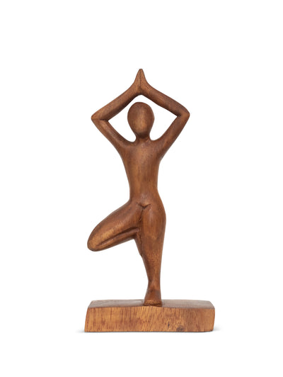 Wooden Handmade Mini Yoga Figurines, Yoga Pose Statue, Yoga Room Studio Decor, Mindful Home Decor Yogi Gift, Decorative Shelf Decor Objects - Tree Pose