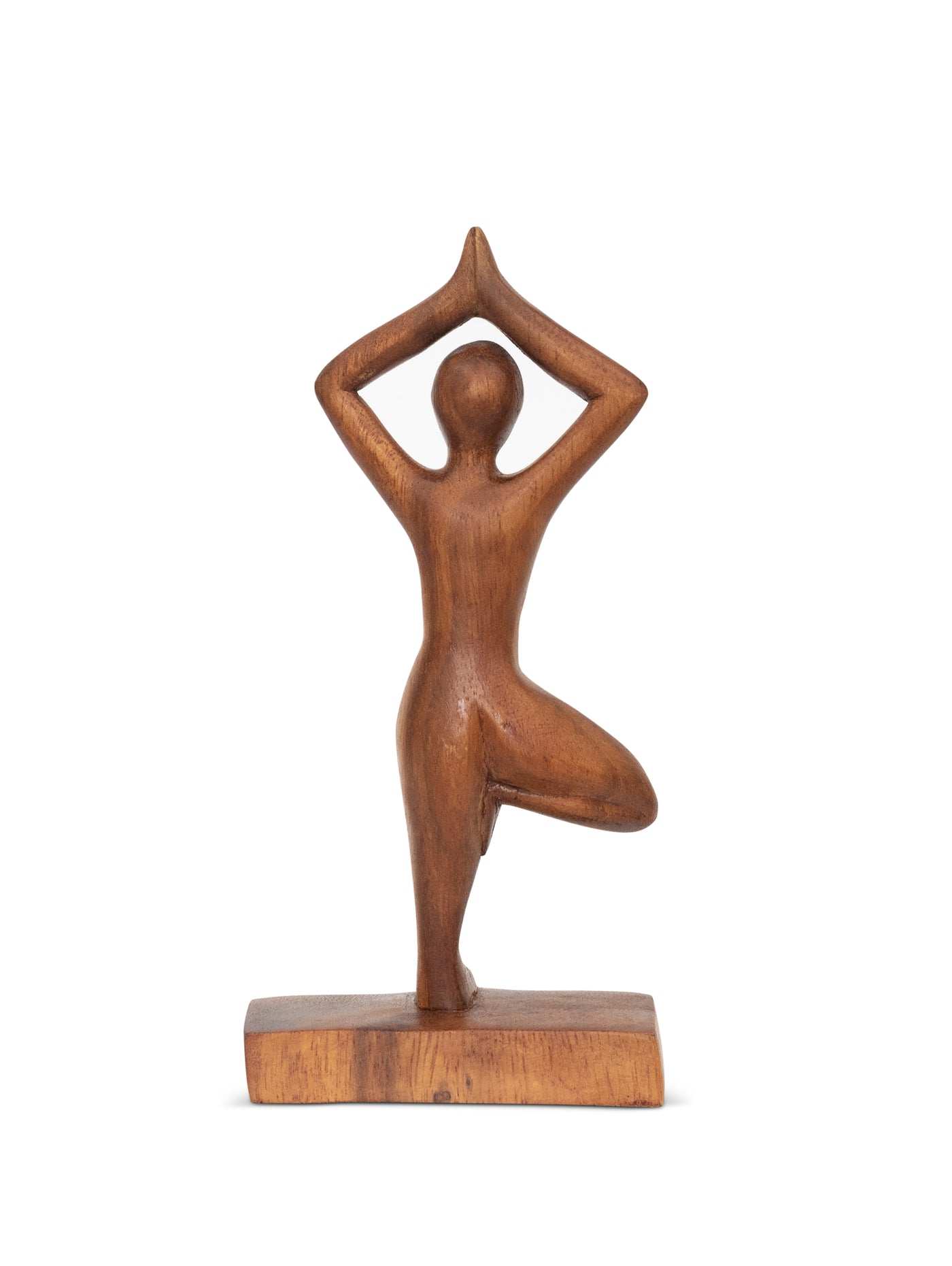 8" Wooden Handmade Mini Yoga Figurines, Yoga Pose Statue, Yoga Room Studio Decor, Mindful Home Decor Yogi Gift, Decorative Shelf Decor Objects - Tree Pose