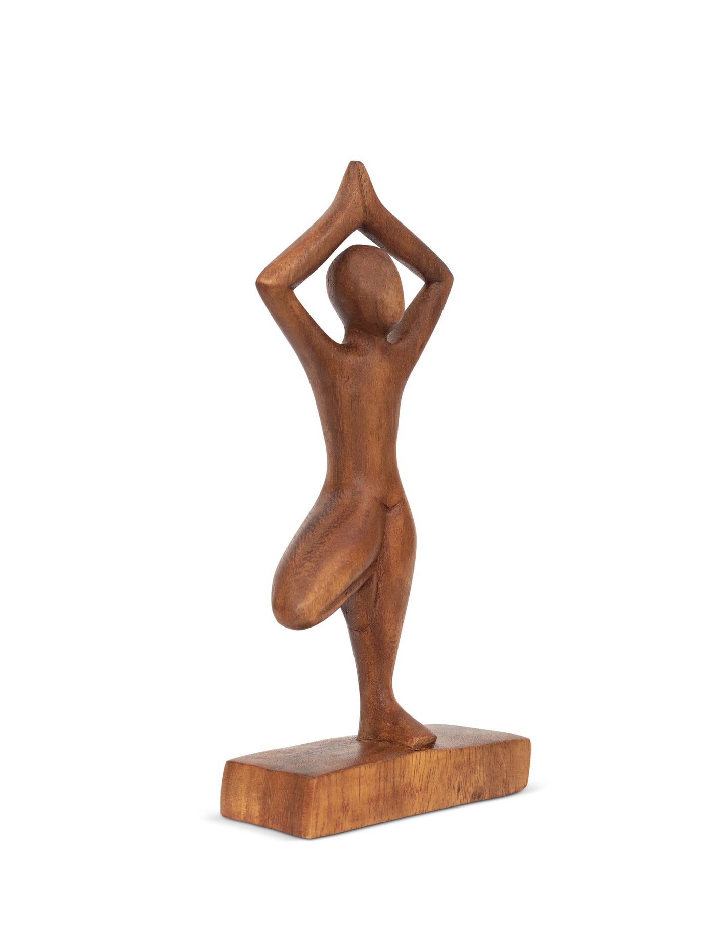 8" Wooden Handmade Mini Yoga Figurines, Yoga Pose Statue, Yoga Room Studio Decor, Mindful Home Decor Yogi Gift, Decorative Shelf Decor Objects - Tree Pose