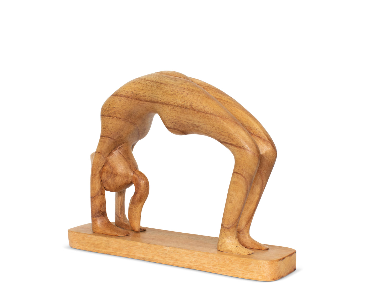 10" Wooden Handmade Mini Yoga Figurines, Yoga Pose Statue, Yoga Room Studio Decor, Mindful Home Decor Yogi Gift, Decorative Shelf Decor Objects - Wheel Pose