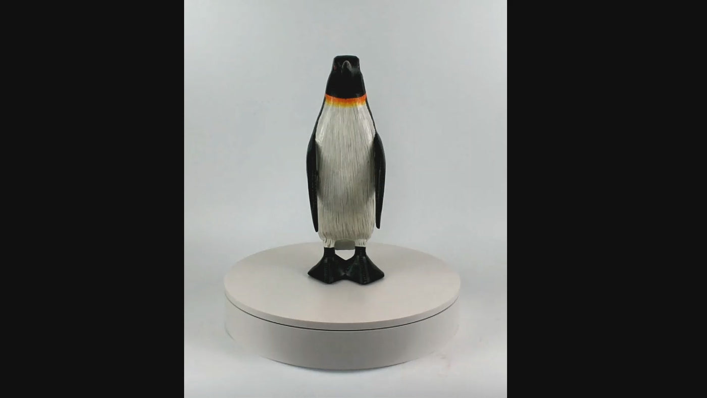 Wood Penguin Figurine – Hand Carved Arctic Animal Statue, Winter Shelf Decor