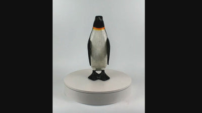 Wood Penguin Figurine – Hand Carved Arctic Animal Statue, Winter Shelf Decor