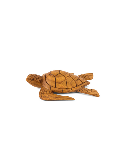 Wooden Tortoise Home Decor Sculpture Statue Hand Carved Accent Figurine Handcrafted Handmade Seaside Tropical Nautical Ocean Coastal Swimming Turtle