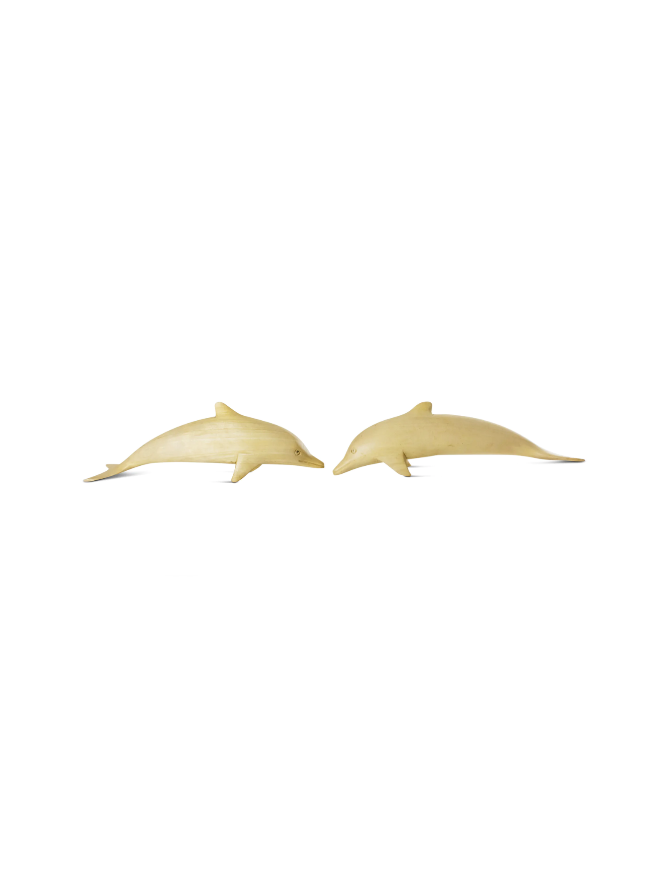 Wooden Hand Carved Set of 2 Swimming Dolphins Statue Sculpture Wood Decor Fish Figurine Handcrafted Handmade Seaside Tropical Nautical Ocean Coastal