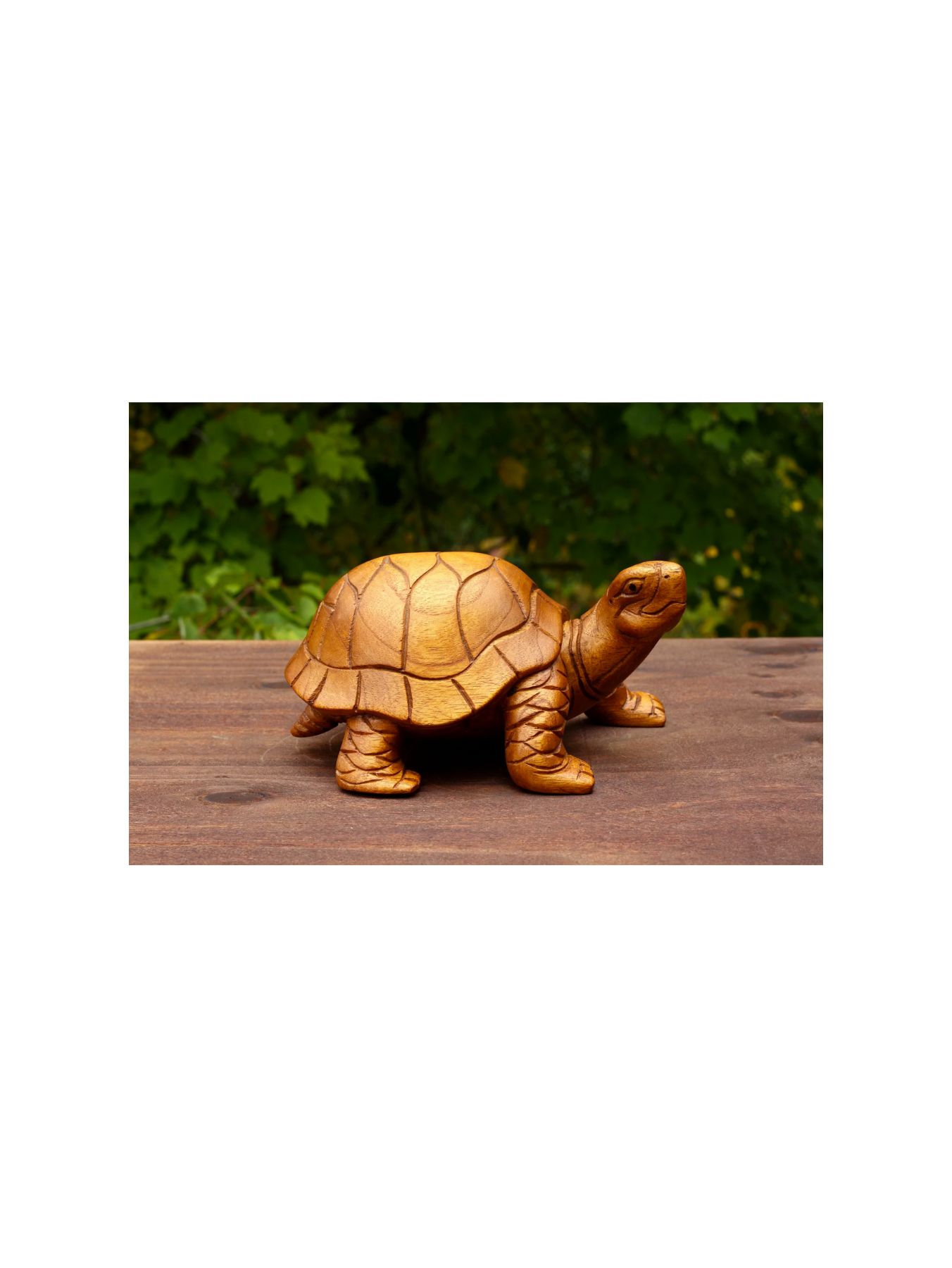 Wooden Walking Tortoise Turtle Statue Hand Carved Sculpture Wood Home Decor Accent Figurine Handcrafted Handmade Seaside Tropical Nautical Coastal